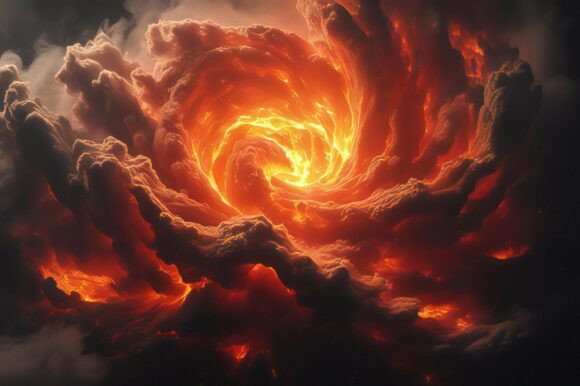 A Fiery Swirl of Clouds: A Dynamic Background for Creative Projects