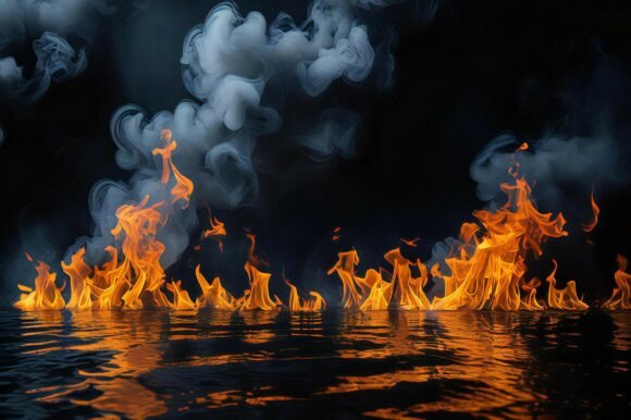 A Fire and Smoke in the Sky: A Versatile Creative Background