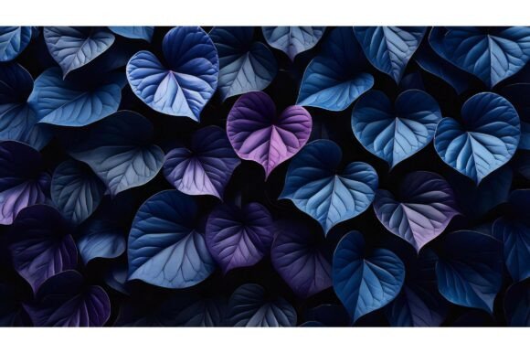 A Group of Blue and Purple Leaves: A Versatile and Stunning Design for Creative Projects