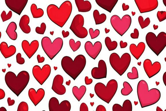 A Pattern of Red and Pink Hearts