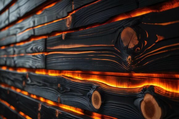 A Wood Planks with Orange Lighting