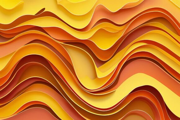 A Yellow and Orange Wavy Lines