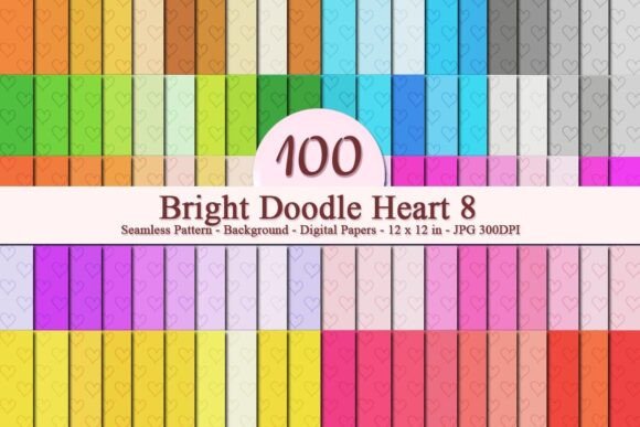 Bright Doodle Heart 8 Seamless Pattern: A Versatile Digital Design for Modern Creativity