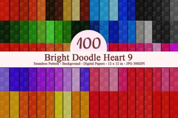 Bright Doodle Heart 9 Seamless Pattern: A Versatile Digital Asset for Creative Projects