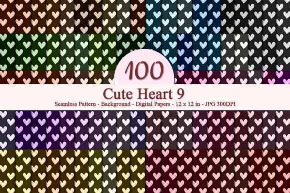 Cute Heart 9 Seamless Pattern: A Versatile Digital Design for Creative Projects