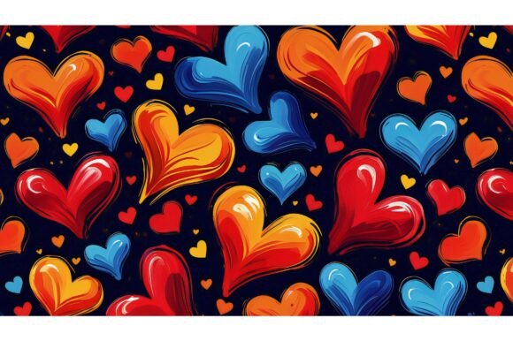 Enhance Your Creative Projects with a Colorful Heart Pattern Background