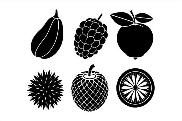 Fruit Silhouette Vector Icon Bundle: A Versatile Design Resource for Creators