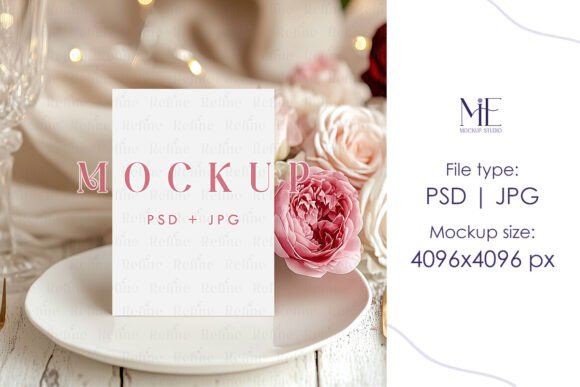 Greeting Card Mockup Wedding Menu Mockup