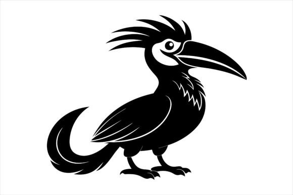 Hornbill Bird Silhouette Icon: A Versatile Design Element