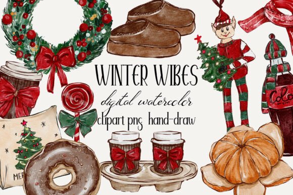 Watercolor Christmas PNG Clipart: A Versatile and Elegant Design Resource